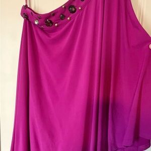 Asymmetrical Pink Dress with Embellishments